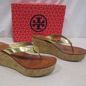 Tory Burch Gold Thora Wedge Sandals | Women’s 7M | Chic & Stylish